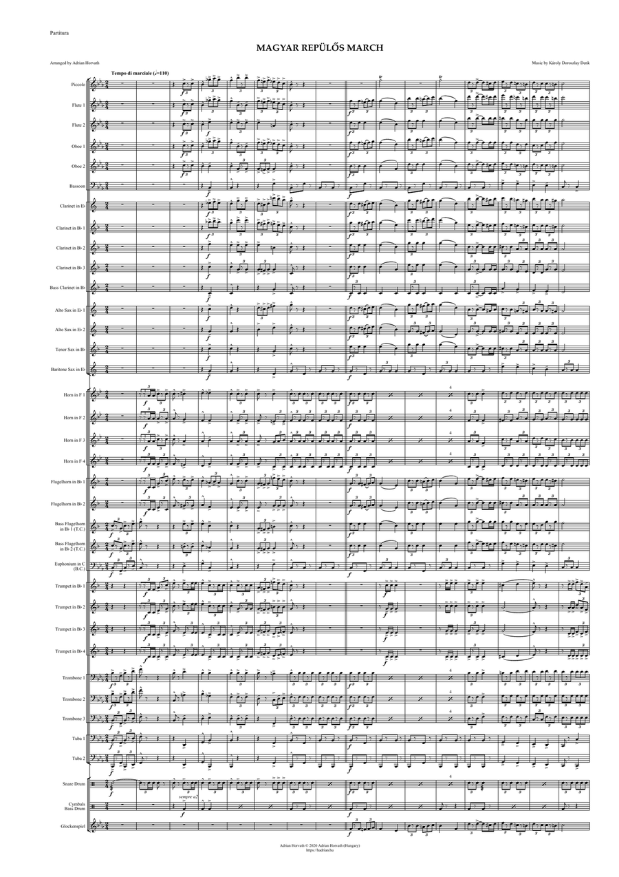 Magyar repülős March Concert Band scores gallery preview page 3