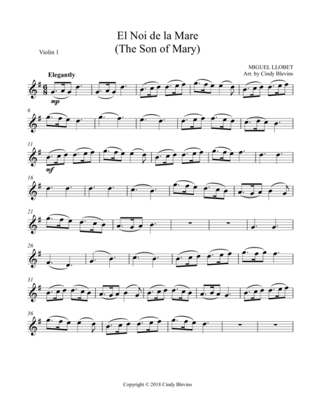 The Son of Mary, for Violin Quartet image number null