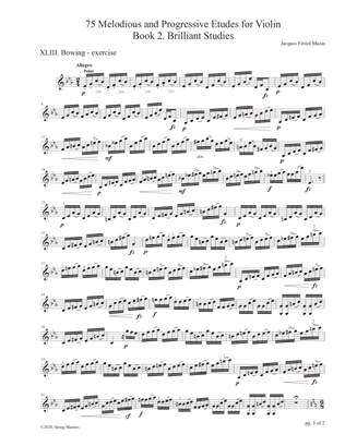 Mazas 75 Melodious & Progressive Etudes for Violin Book 2, No. 43