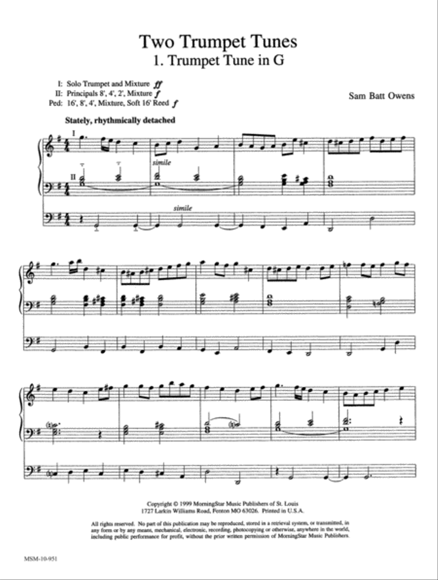 Two Trumpet Tunes Trumpet Duet scores gallery preview page 2