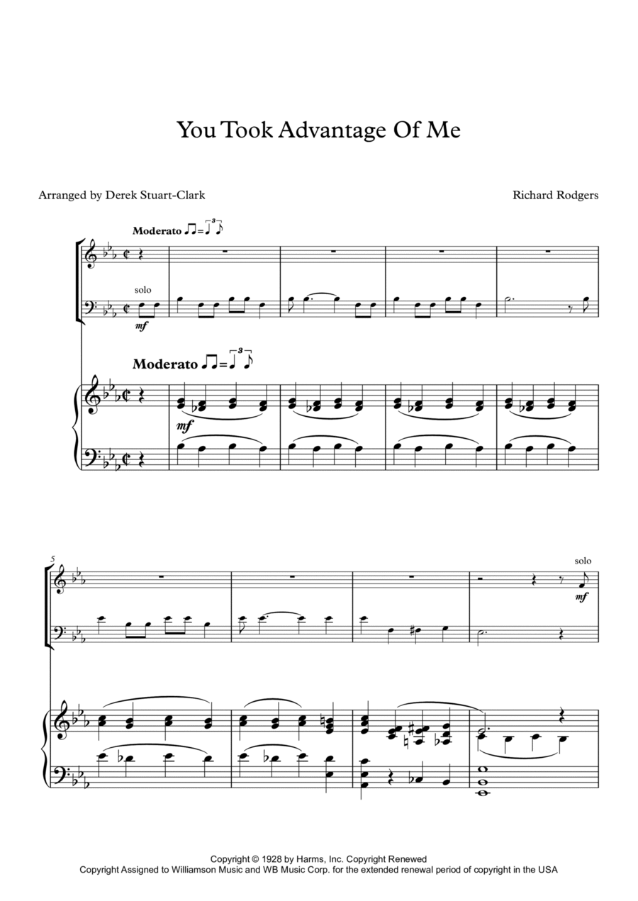 You Took Advantage Of Me Piano Trio scores gallery preview page 1