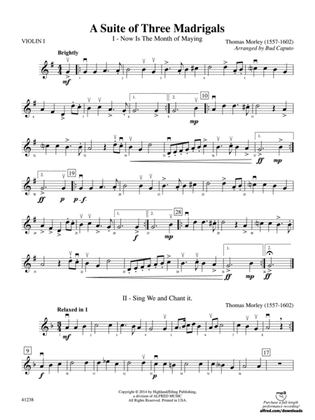 A Suite of Three Madrigals: 1st Violin