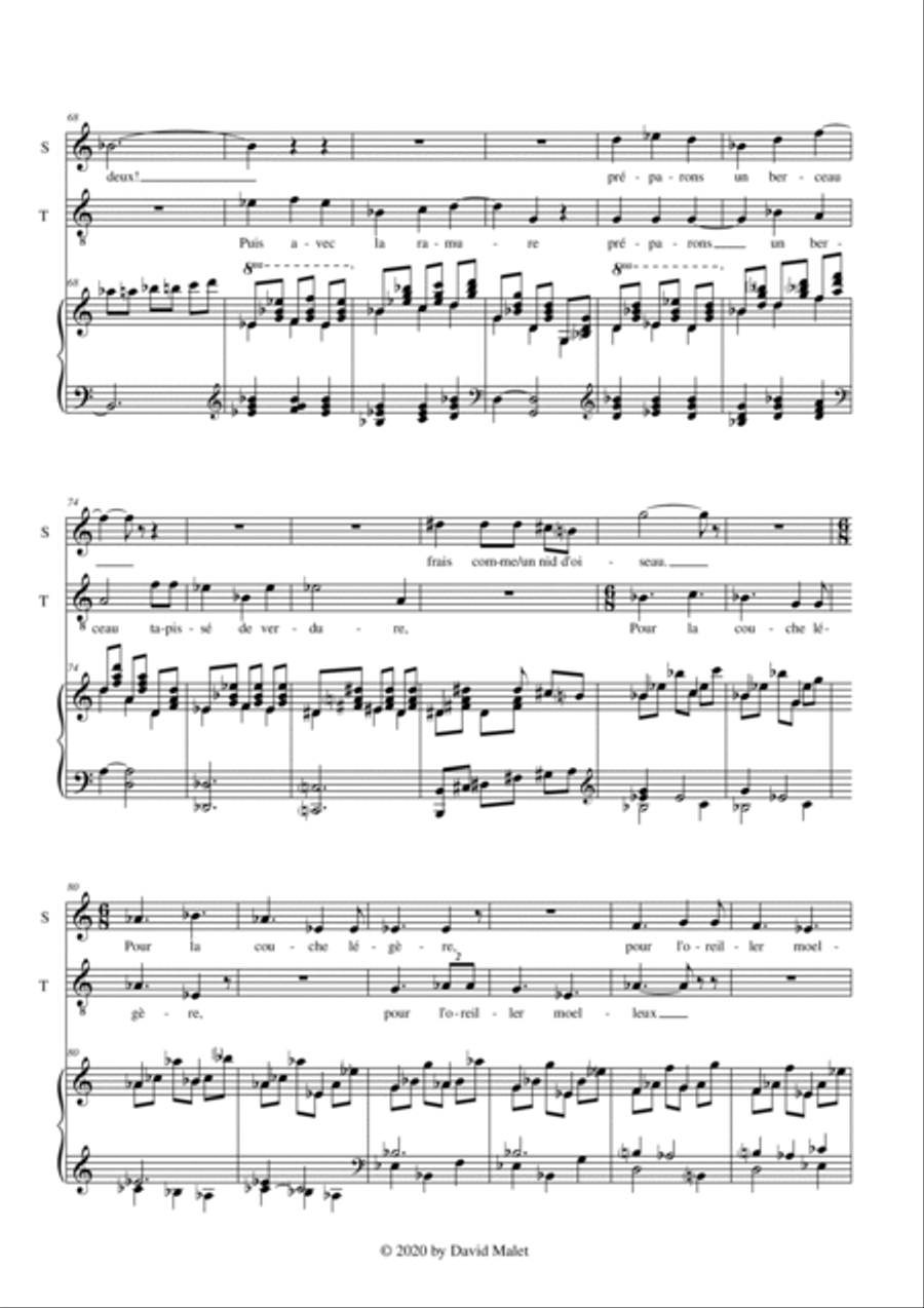 Chanson de noces dans les bois, op 11 n. 3 Vocal Duet scores gallery preview page 6
