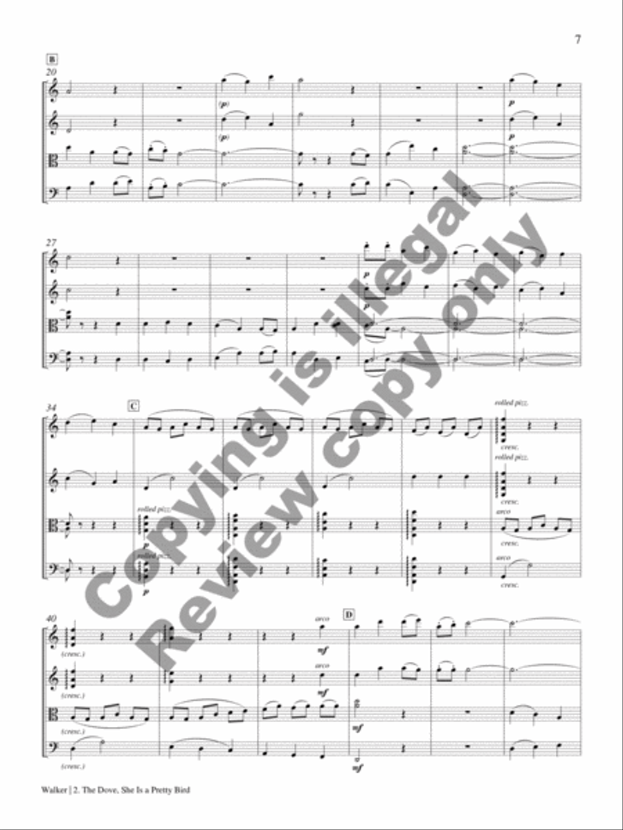 The Dove and Other Songs of Peace String Quartet scores gallery preview page 7