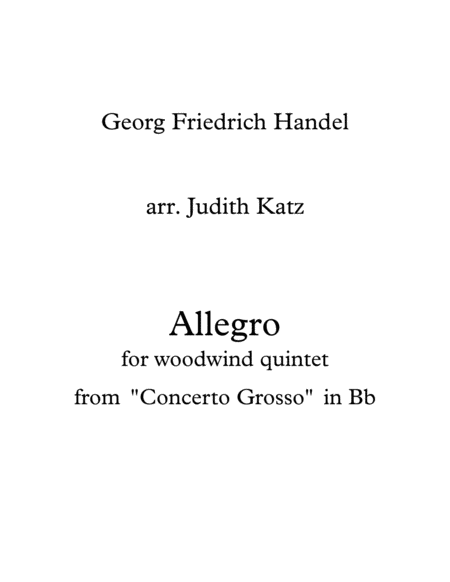 Allegro - for woodwind quintet image number null