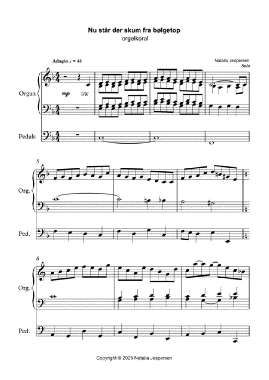 Nu staa der skum fra boelgetop Organ Solo scores gallery preview page 1
