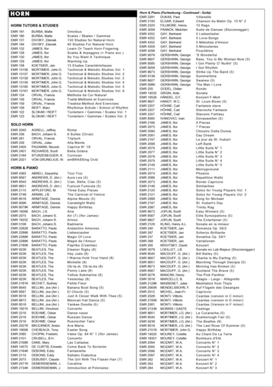 Les Ecuyers Horn scores gallery preview page 6