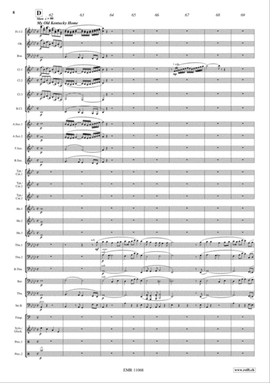 Stephen Foster Medley Concert Band scores gallery preview page 9