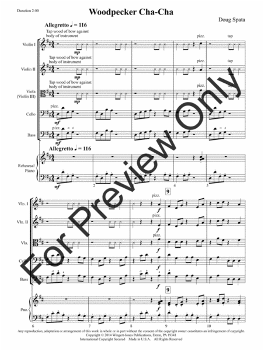 Woodpecker Cha-Cha Woodpecker Cha-Cha String Orchestra scores gallery preview page 4