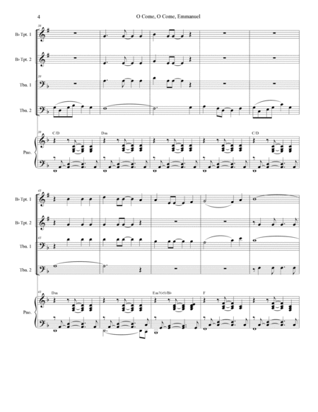 O Come, O Come, Emmanuel (Brass Quartet and Piano - Alternate Version) image number null