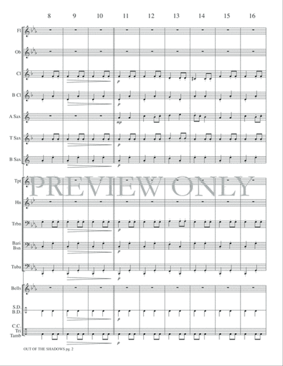 Out of the Shadows Concert Band scores gallery preview page 5