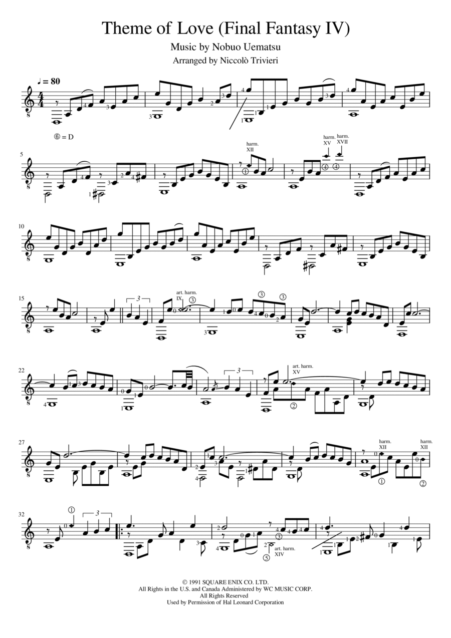 Theme Of Love Theme Of Love Guitar Solo scores gallery preview page 1
