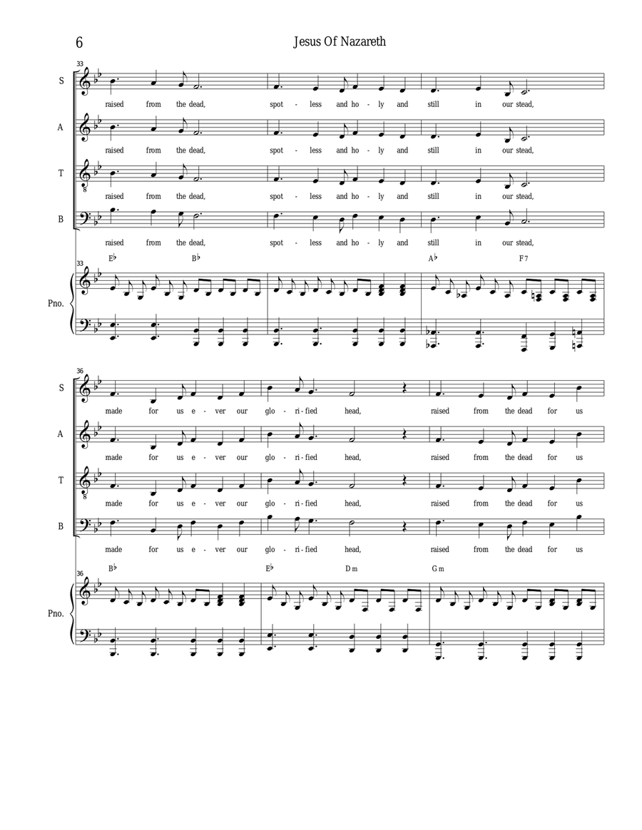 Jesus Of Nazareth 4-Part scores gallery preview page 6