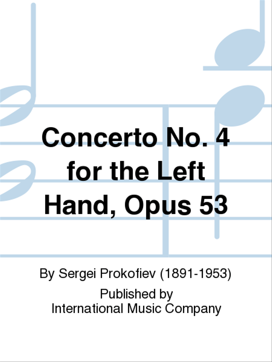 Concerto No. 4 For The Left Hand, Opus 53 Piano Solo scores gallery preview page 1