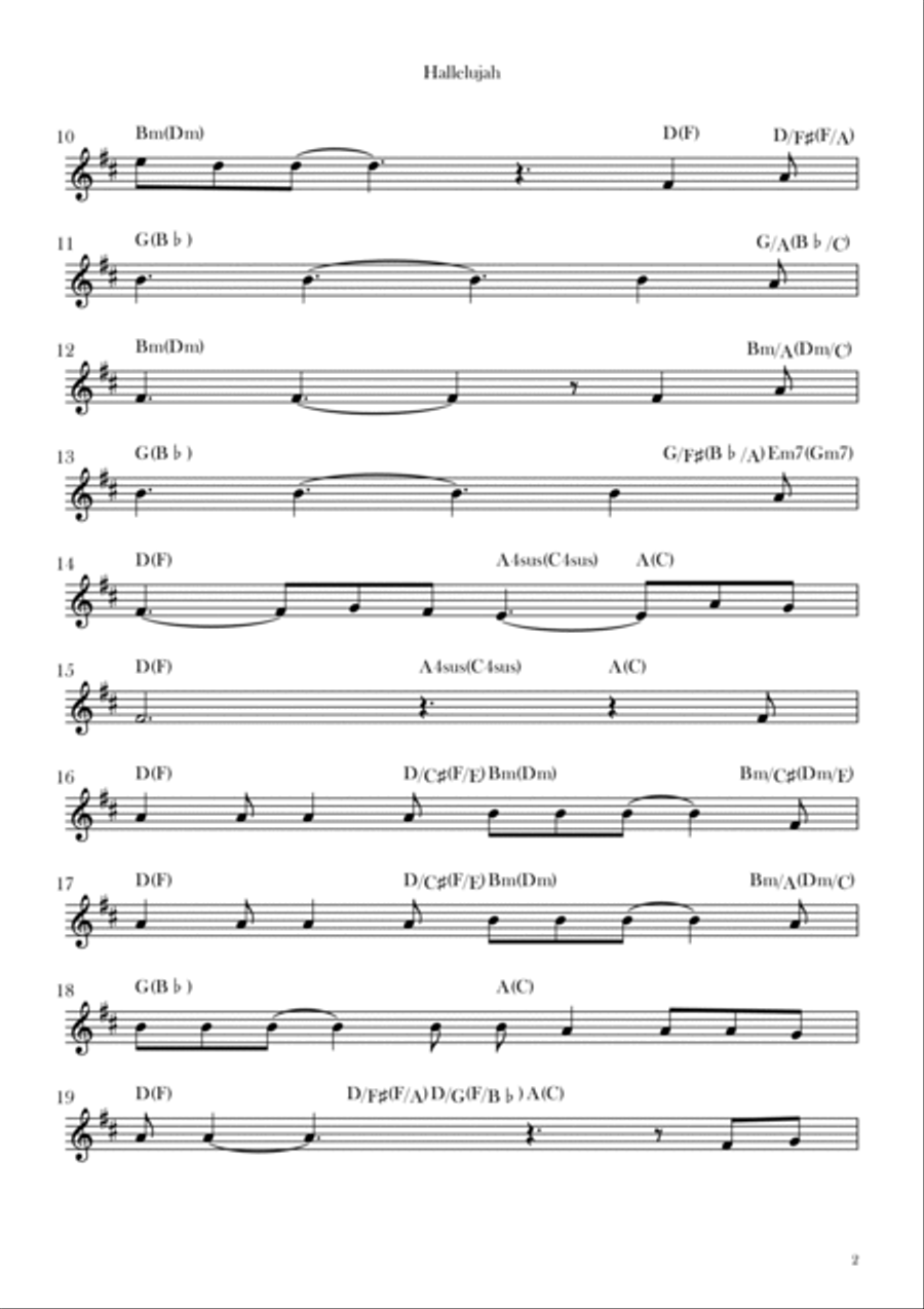 Hallelujah Hallelujah Alto Saxophone scores gallery preview page 2
