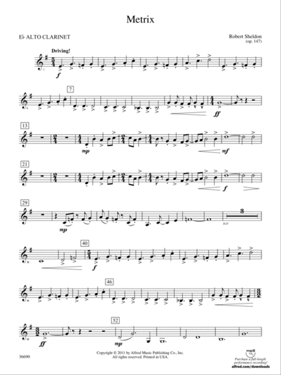 Book cover for Metrix: (wp) E-flat Alto Clarinet