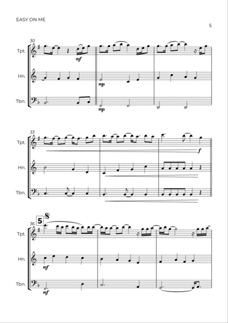 Easy On Me Easy On Me Horn scores gallery preview page 5