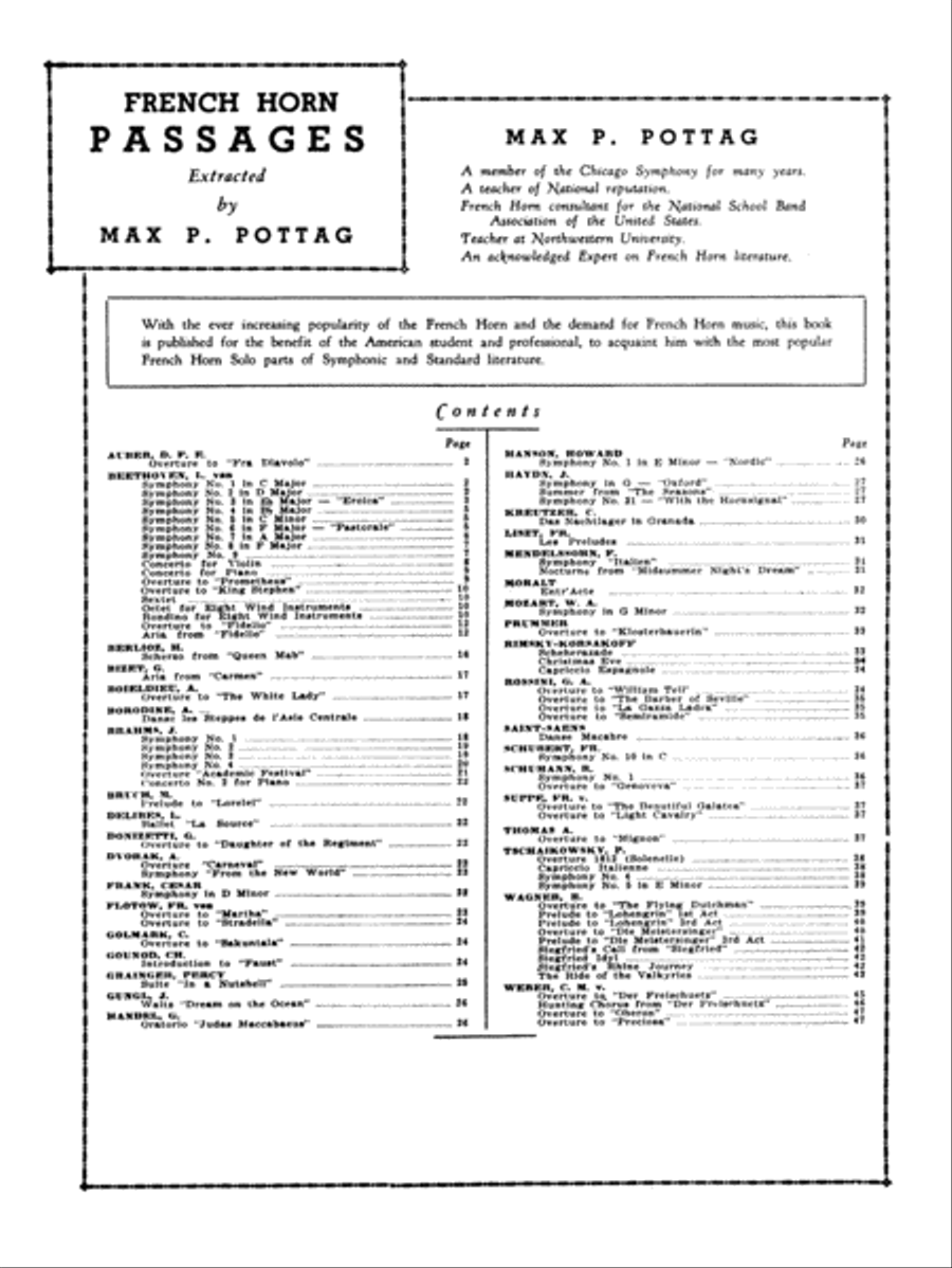 French Horn Passages, Volume 1