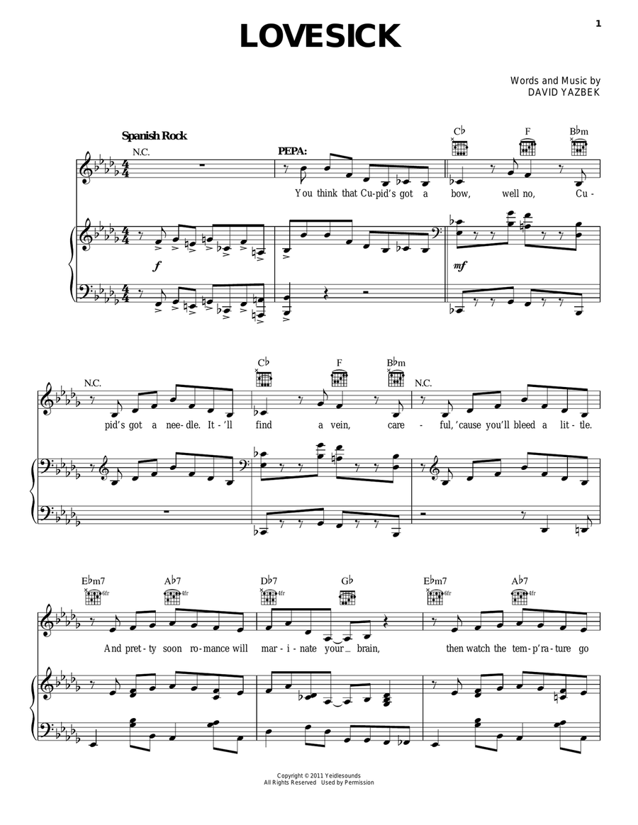 Lovesick (from Women On The Verge Of A Nervous Breakdown) Acoustic Guitar scores gallery preview page 1