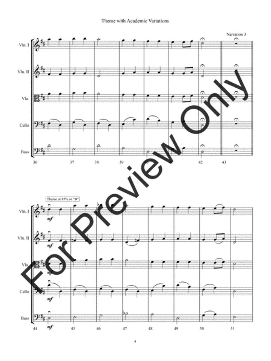 Theme With Academic Variations (Score) String Orchestra scores gallery preview page 7