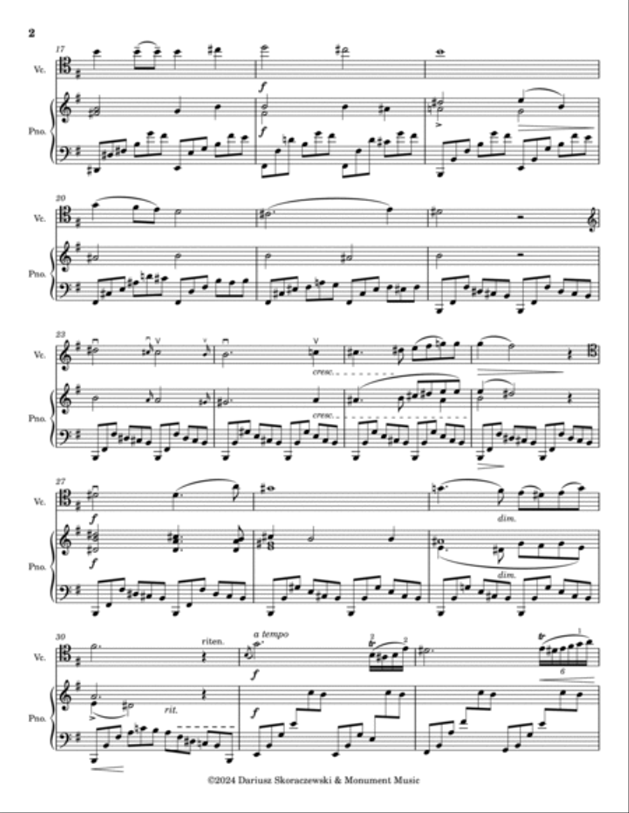 Chopin - Nocturne Op. 72. No. 1 in E Minor for Cello and Piano Chamber Music scores gallery preview page 2