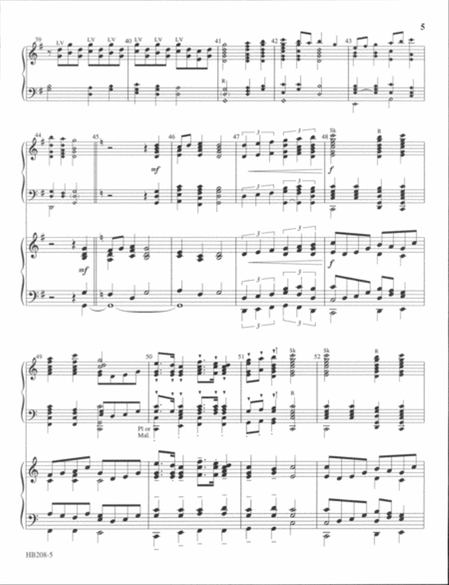 Christ Is Alive! All Christians Sing - organ and handbell score Handbell Choir scores gallery preview page 5