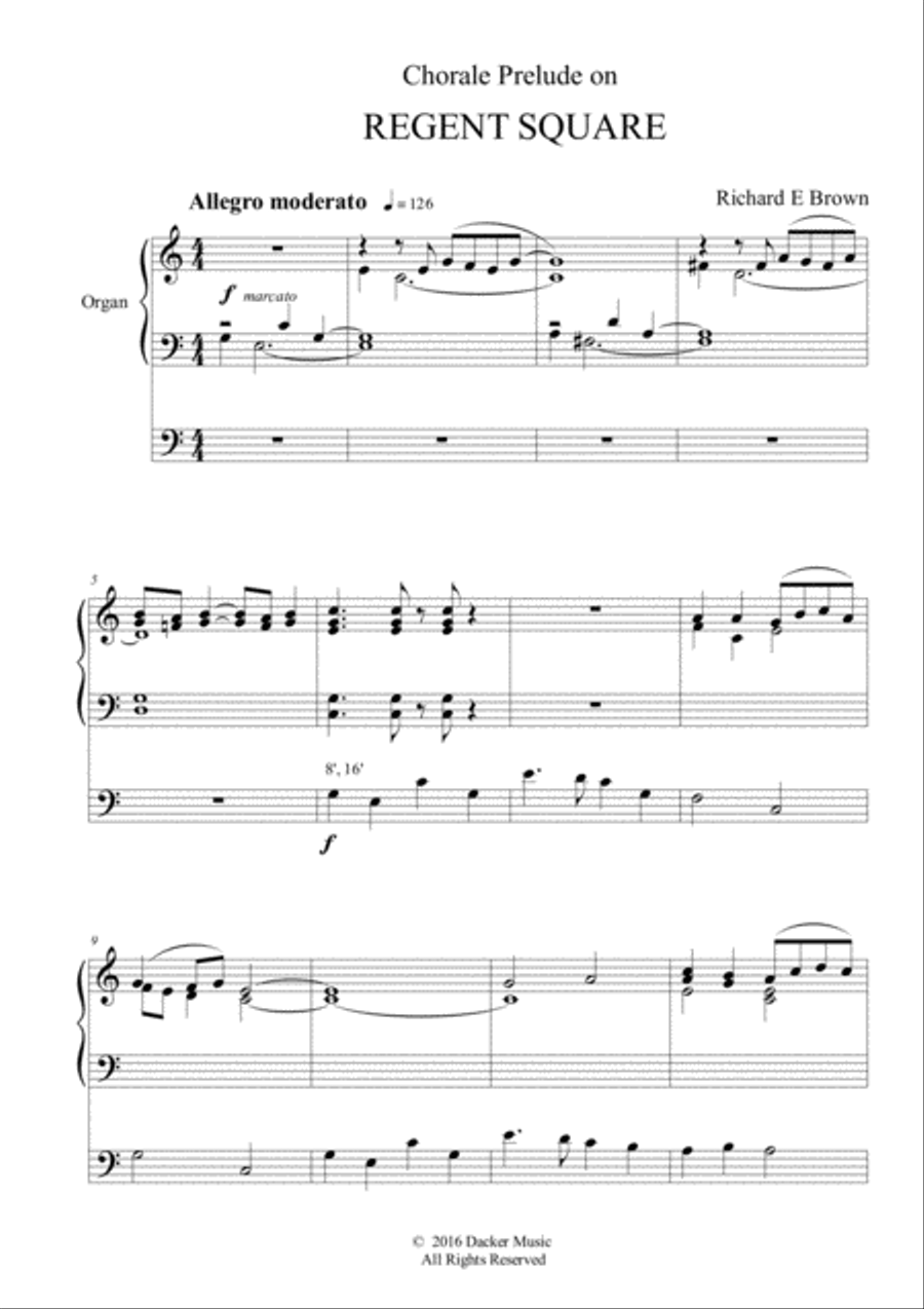 Chorale Prelude on Regent Square Organ Solo scores gallery preview page 3