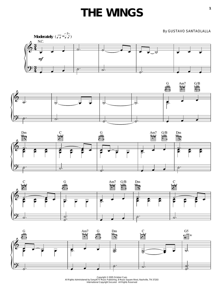 The Wings Piano Solo scores gallery preview page 1