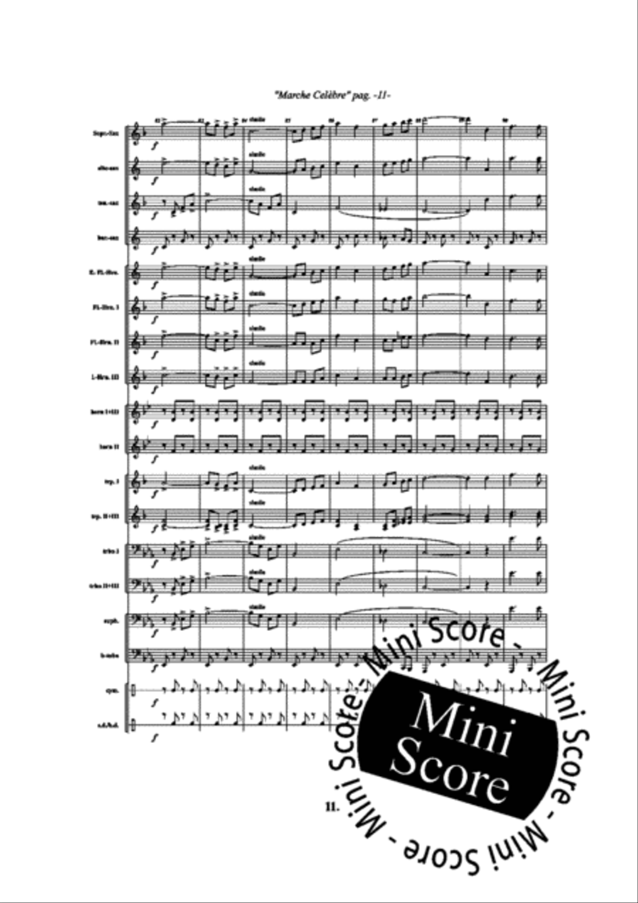 Marche Celebre Fanfare Band scores gallery preview page 13