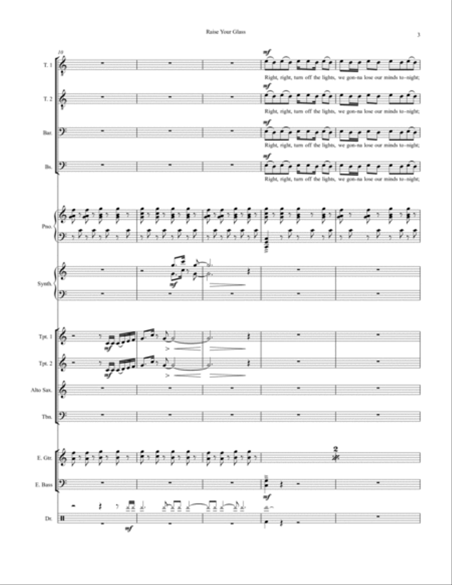 Raise Your Glass Large Ensemble scores gallery preview page 3