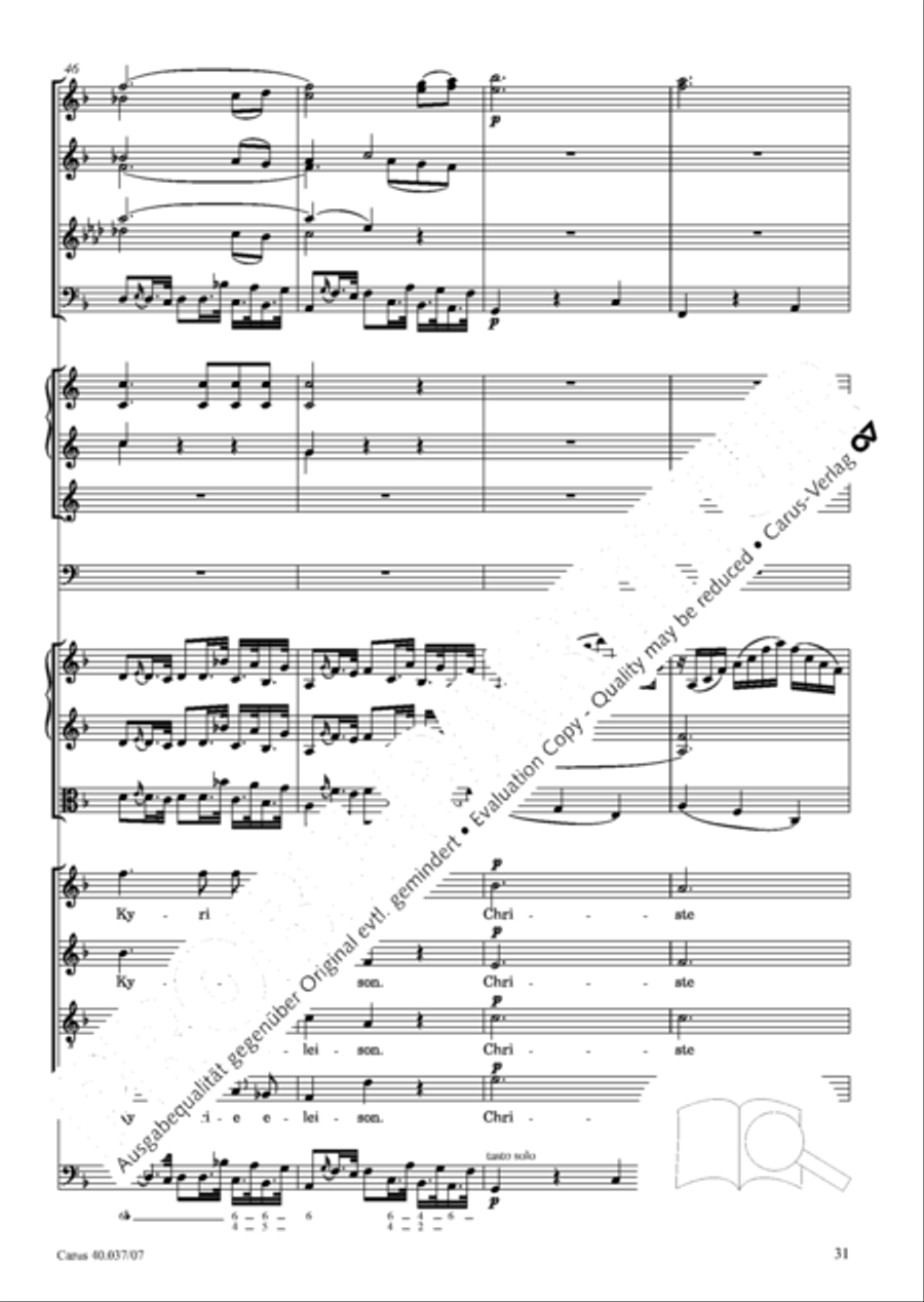 Kyrie in D minor 4-Part scores gallery preview page 32