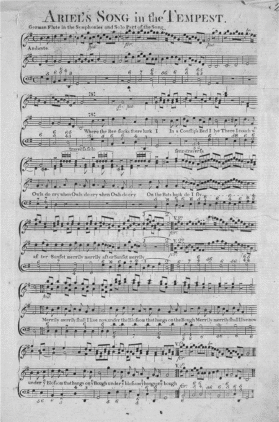 Ariel's Song in the Tempest Flute scores gallery preview page 1