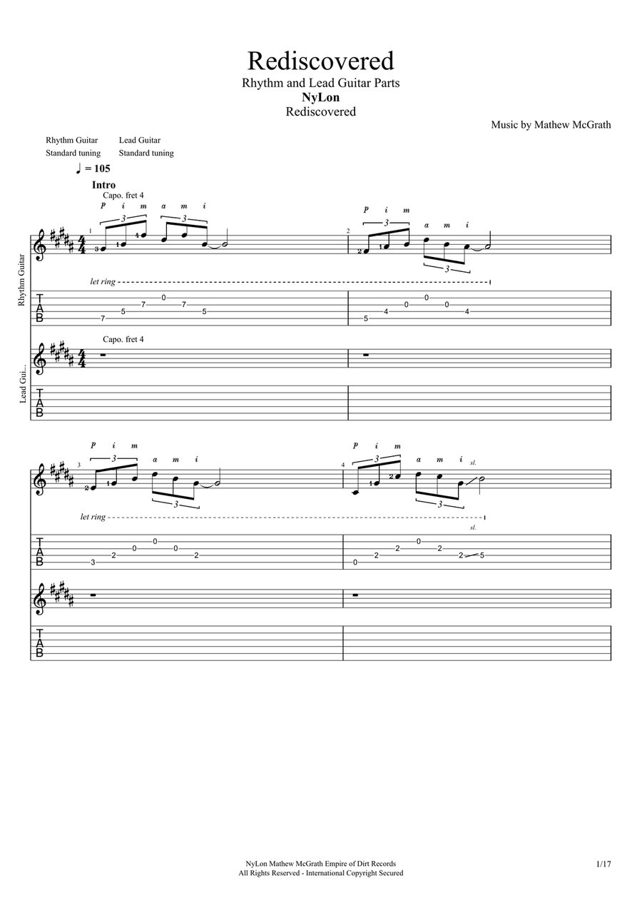Rediscovered Rediscovered Electric Guitar scores gallery preview page 1