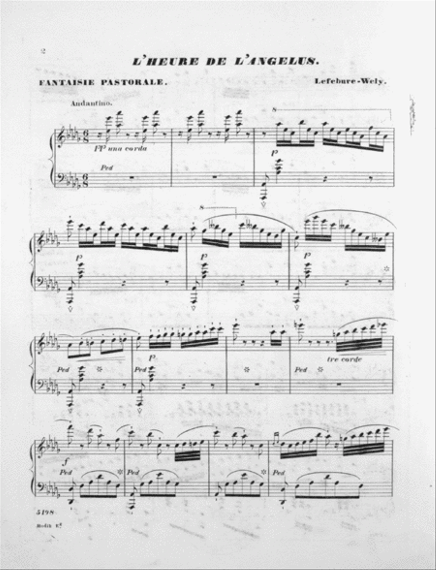 L'Heure de L'Angelus (The Angel Hour). Fantaisie Pastorale Pur Piano Piano Solo scores gallery preview page 2