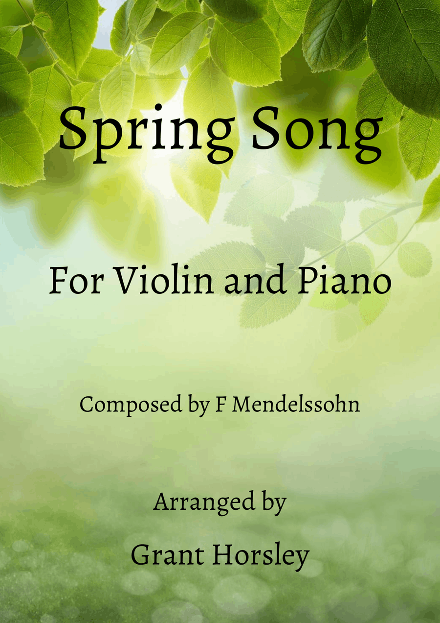 Spring Song. Mendelssohn- Violin and Piano- Early Intermediate Violin Solo scores gallery preview page 1