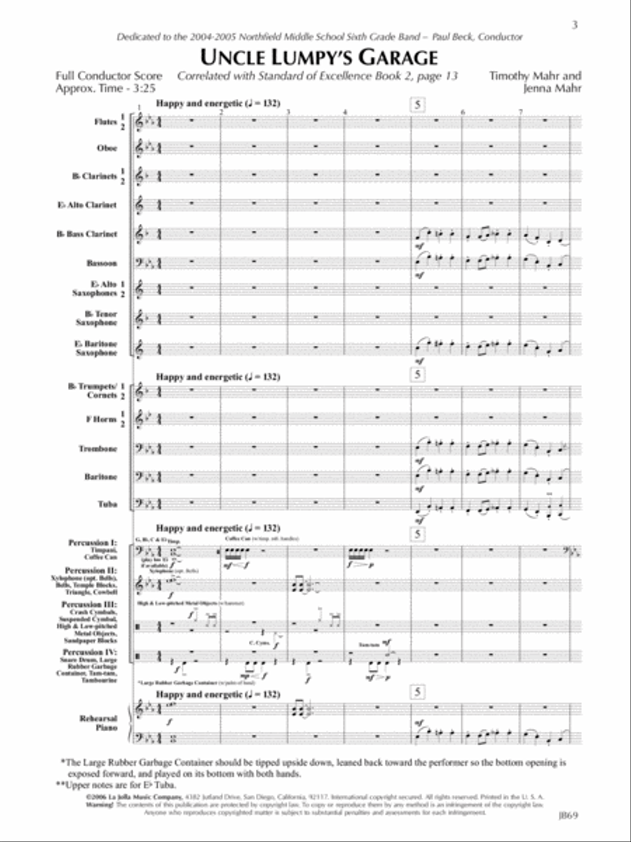 Uncle Lumpy's Garage Concert Band scores gallery preview page 3