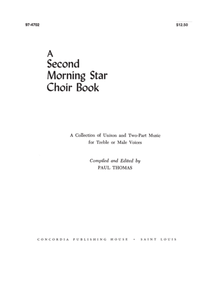 A Second Morning Star Choir Book