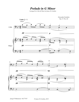 Scriabin: Prelude in G Minor for Cello & Piano