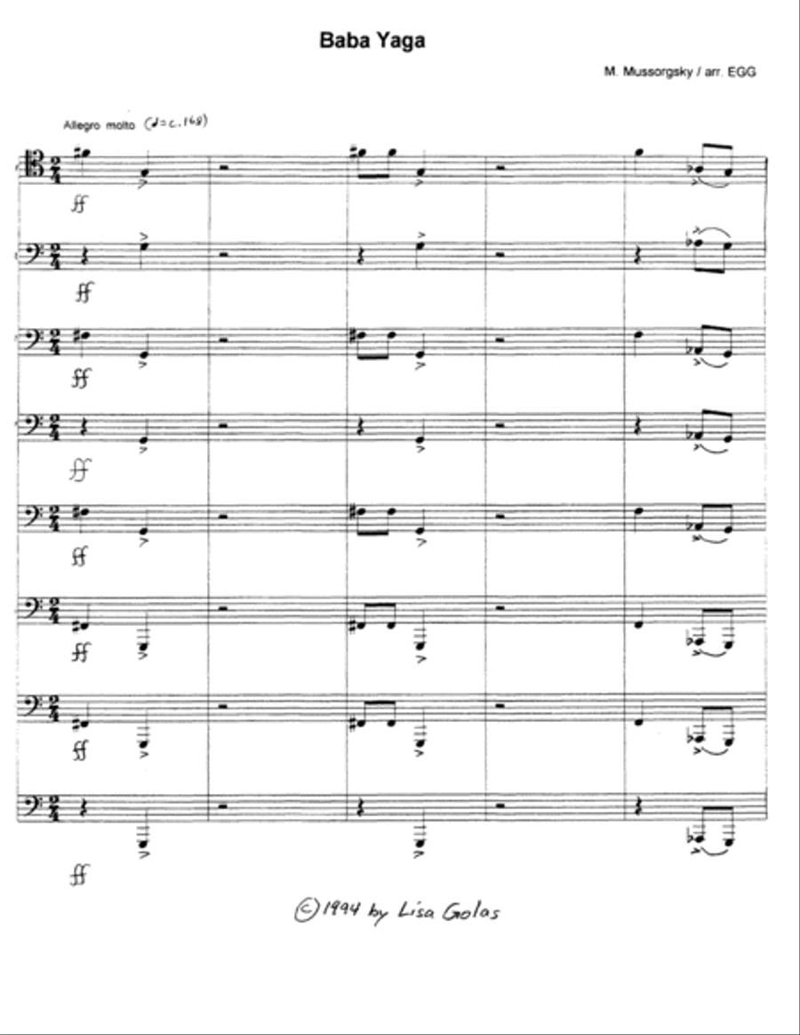 Baba Yaga Euphonium scores gallery preview page 2