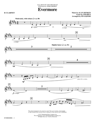 Book cover for Evermore (from Beauty And The Beast) (arr. Ed Lojeski) - Bb Clarinet