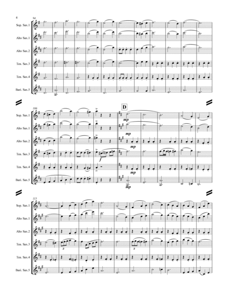 German Waltz (Oktoberfest) Medley (for Saxophone Quintet SATTB or AATTB) image number null