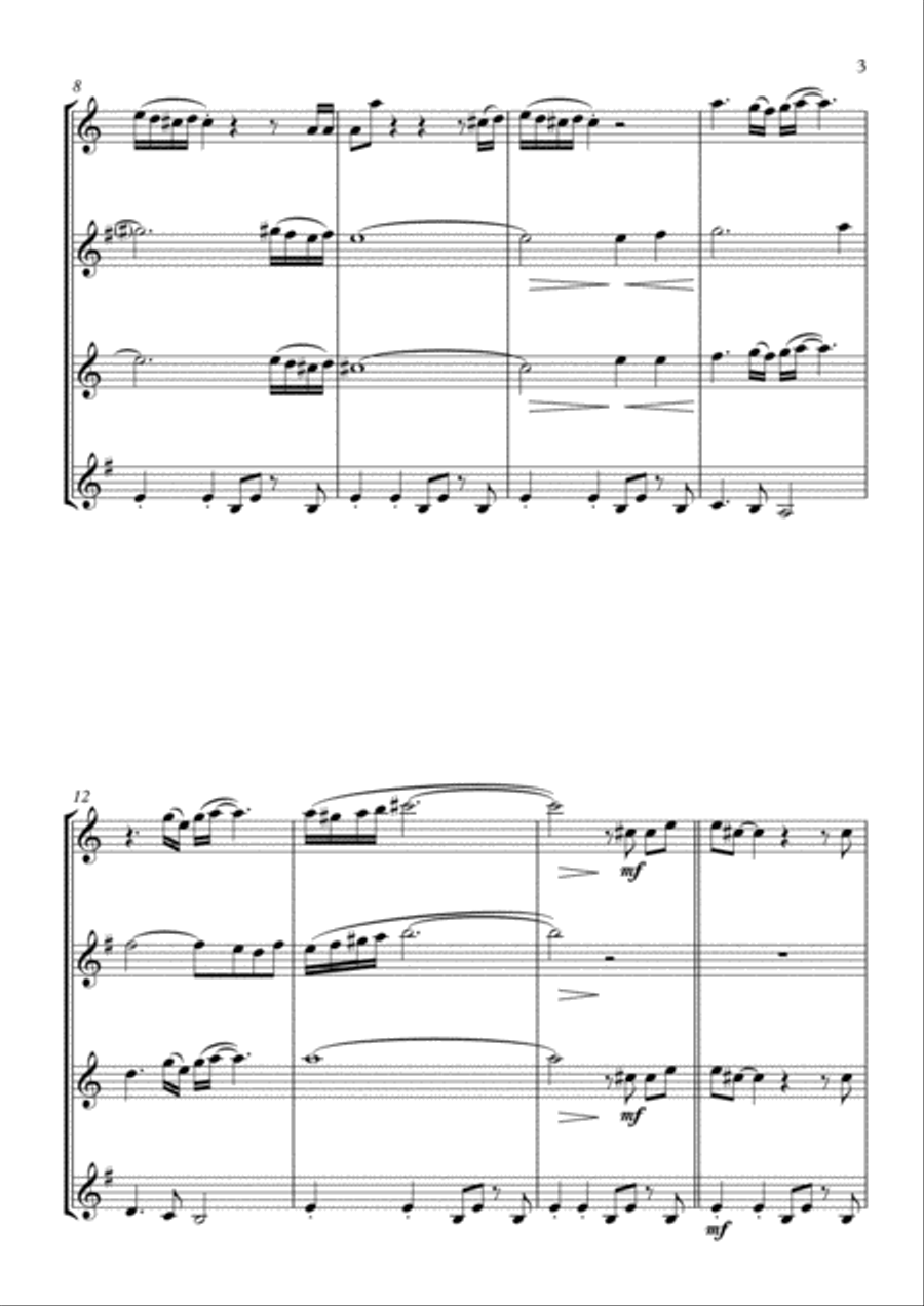 Can You Feel It Saxophone Quartet scores gallery preview page 3