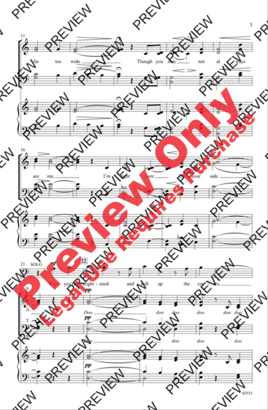 I'll Be There 4-Part scores gallery preview page 3