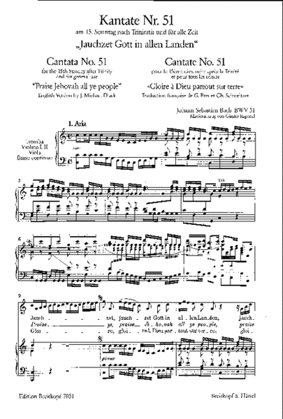 Cantata BWV 51 "Praise Jehovah all ye people"