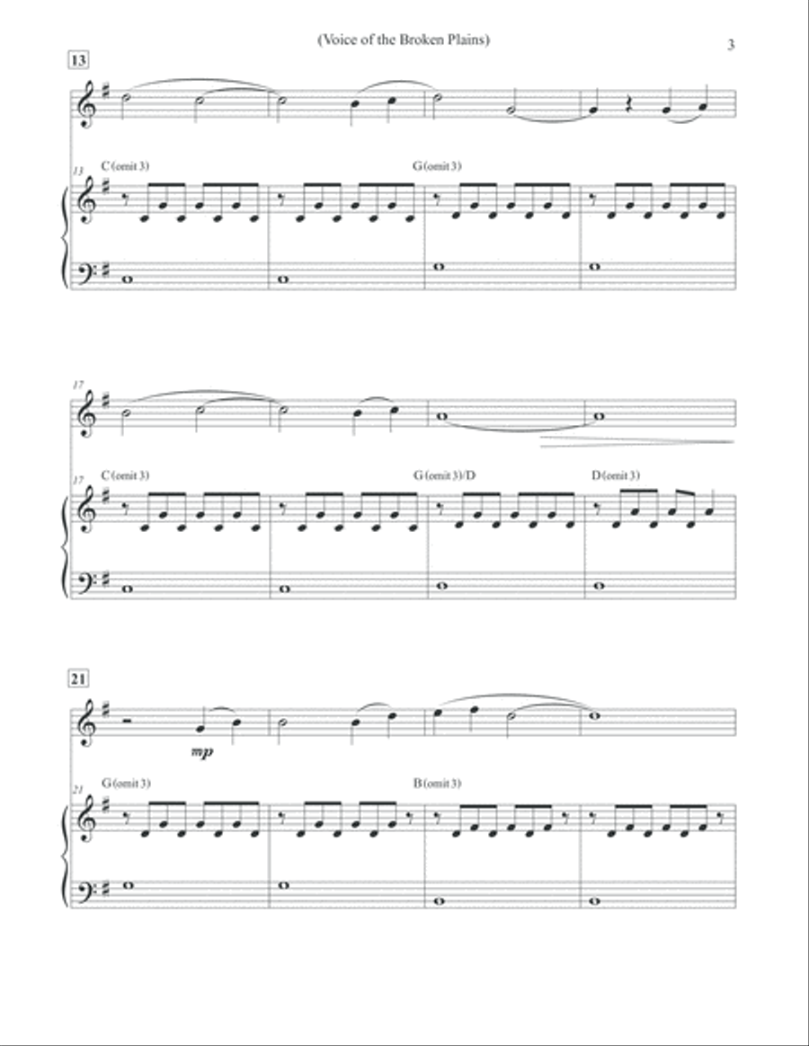 Voice of the Broken Plains - Violin & Piano Violin Solo scores gallery preview page 3