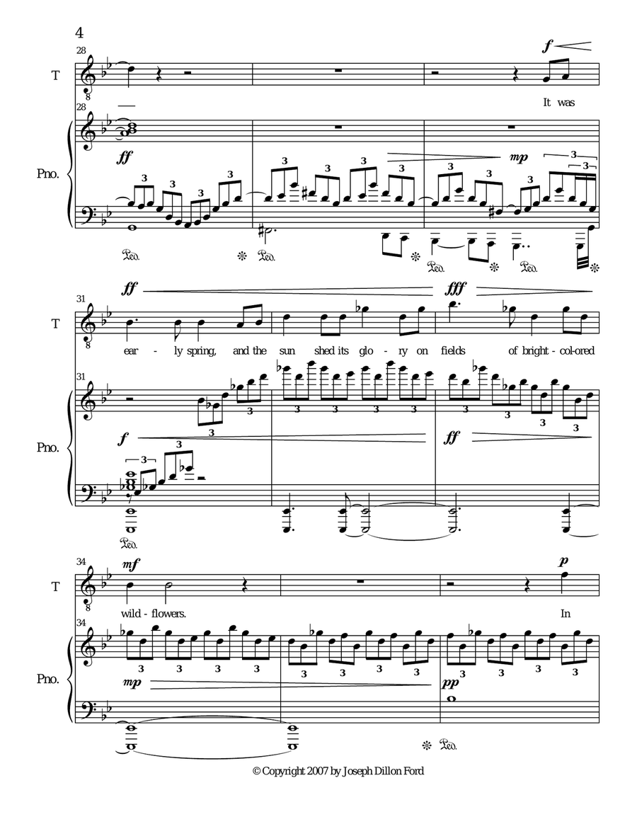 To an unknown God, from Loves Ancient and Forbidden - for tenor and piano Tenor Voice scores gallery preview page 4