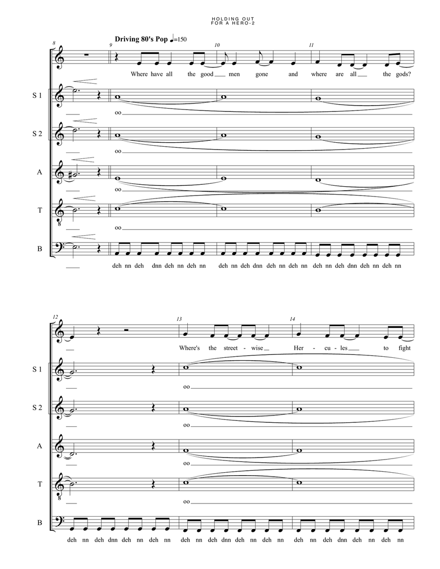 Holding Out For A Hero 4-Part scores gallery preview page 2