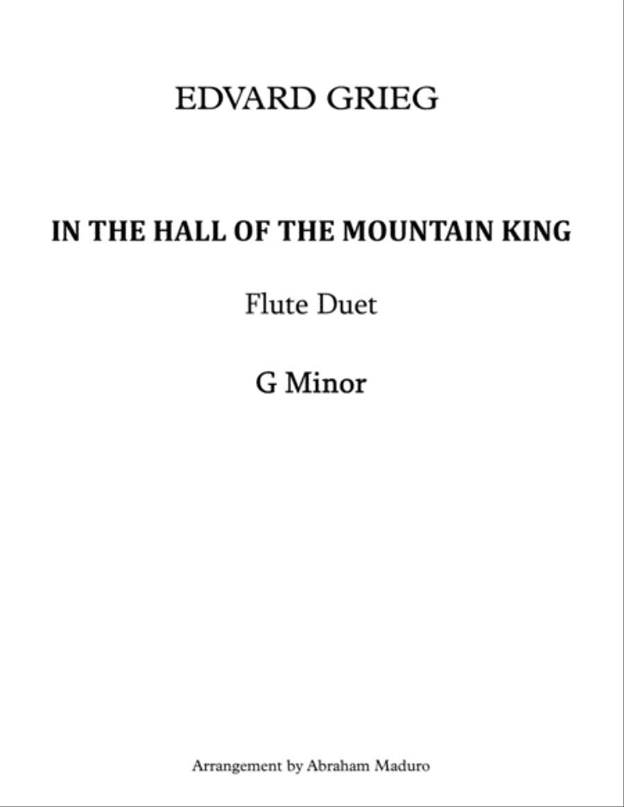 In The Hall Of The Mountain King Flute Duet-Score and Parts