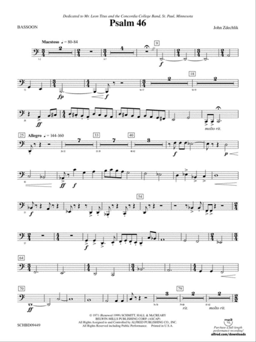 Psalm 46: Bassoon Concert Band scores gallery preview page 1