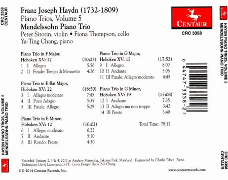 Haydn: Piano Trios, Vol. 5